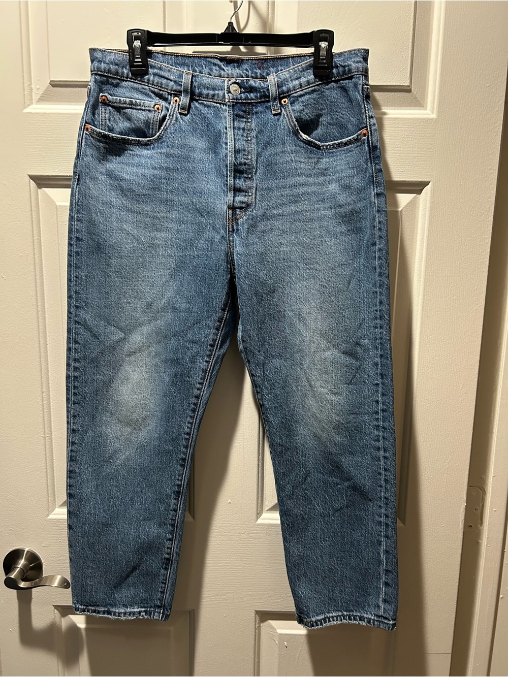 Levi's Women's 501 Straight Leg Button Fly Denim Jeans Blue Waist 32 Length 26